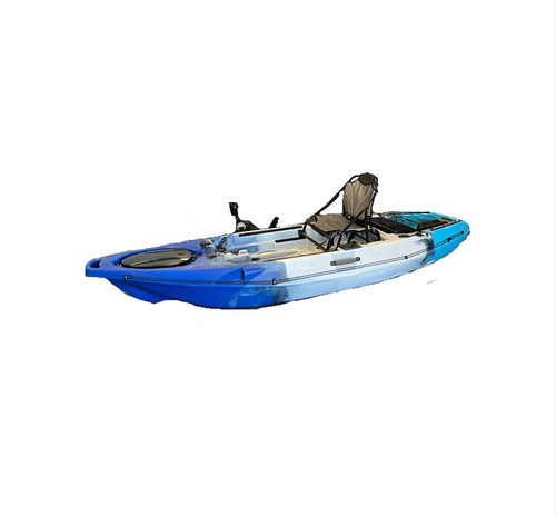Vist Large View of Product Image Which is This CURRENT Sit On Top Kayak is Designed for performance and convenience. This 10.5 foot kayak offers the perfect balance of stability, maneuverability, and smart storage. Whether you're fishing at your favourite lake or exploring new waterways, this CURRENT model is built to keep you comfortable all day long. 
It Includes: 
1 paddle
1 aluminum frame chair
front front and rear handles
front hatch with waterproof bag insert
back mold in rectangle hatch 
2 slide rails 
2 flush mount rod holders
rudder system
2 adjustable foot rests
center console
Features - Weight Capacity 400 lbs 