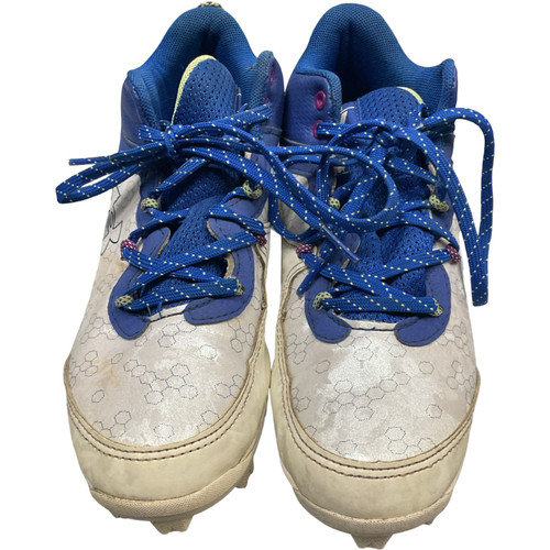 Vist Large View of Product Image Which is Used Under Armour 302697-400 BB/SB Cleats White Junior 03.5
