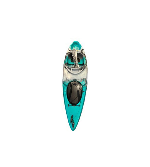 Vist Large View of Product Image Which is This kayak is great for beginner kayakers.  It is shorter than our original sit in Jett model (9' vs 11') , making it easier to maneuver. This is a great fishing kayak with its built in rod holders and footrests. 