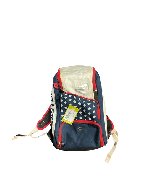 Vist Large View of Product Image Which is Used Easton USA BACKPACK BAG BB/SB Player Backpack Red And Navy Blue