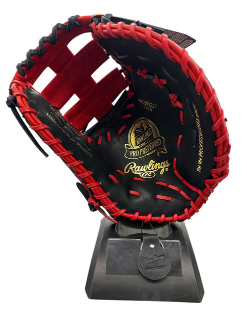 Vist Large View of Product Image Which is Used Rawlings PRO PREFERRED PROSVG27 BB/SB First Base RH Throw Navy Blue And Red 13"