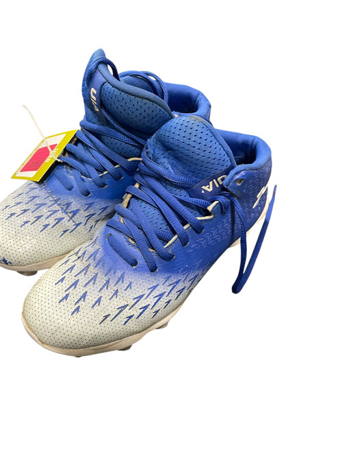 Vist Large View of Product Image Which is Used Under Armour Jr FB Cleats Royal Blue And White Junior 04.5