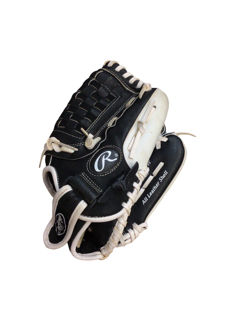 Vist Large View of Product Image Which is Used Rawlings HIGHLIGHT BB/SB Glove RH Throw Black 12"