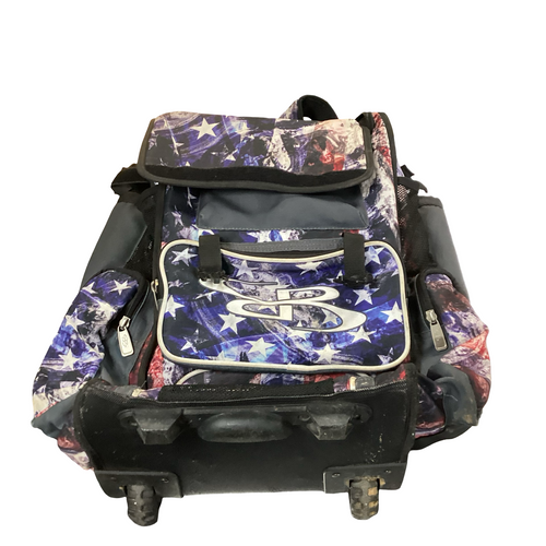 Vist Large View of Product Image Which is Used Adidas BOOMBAH WHEELED BAG BB/SB Player Wheeled Bag Navy Blue