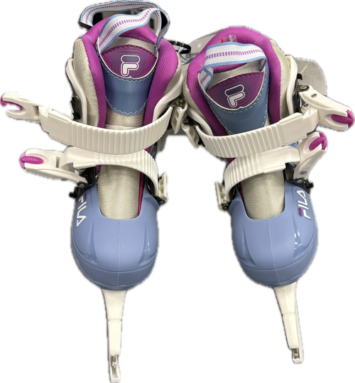 Vist Large View of Product Image Which is Used Fila J-ONE Girls Figure Skate Royal Blue Adjustable