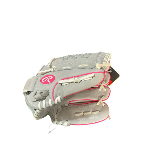 Vist Large View of Product Image Which is *NEW* Rawlings SURE CATCH RH Throw Fastpitch Gloves Grey 10 1/2"