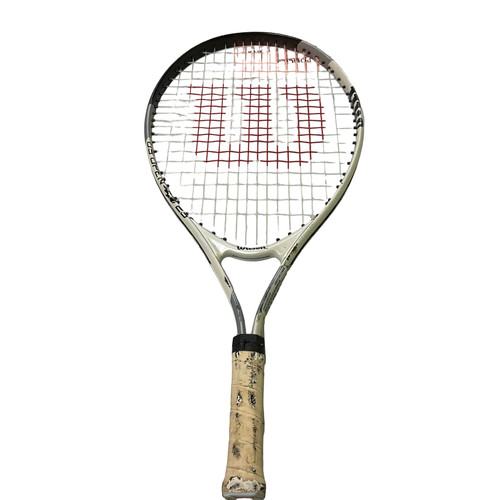 Vist Large View of Product Image Which is Used Wilson US OPEN 23 Junior Tennis Racquet White 23"