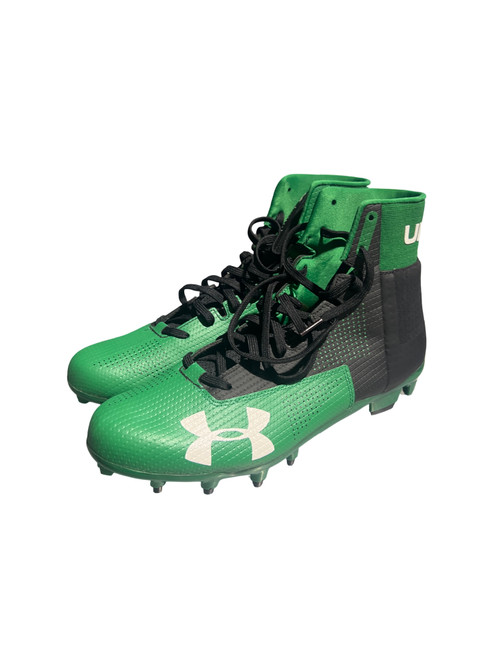 Vist Large View of Product Image Which is Used Under Armour Adult FB Cleats Green Senior 10