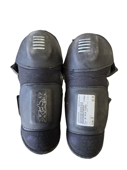 Vist Large View of Product Image Which is Used Fox JR SHIN GUARDS Junior Knee Guard Black Junior