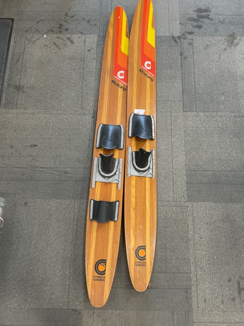Vist Large View of Product Image Which is Used Pair of Skis Brown 65"