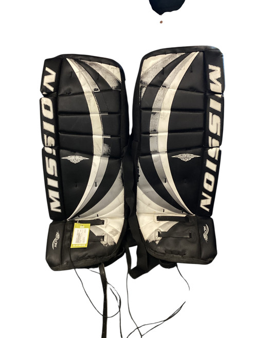 Vist Large View of Product Image Which is Used Mission MOTION LITE Goalie Leg Pads Senior Black 32"