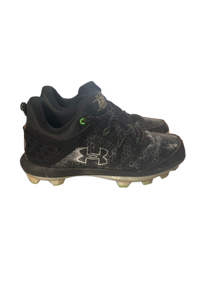 Vist Large View of Product Image Which is Used Under Armour BRYCE HARPER OUT OF HERE SZ 4 BB/SB Cleats Black Junior 04