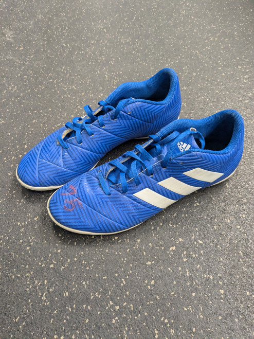 Vist Large View of Product Image Which is Used Adidas NEMEZIZ TANGO 18.4 Soccer Indoor Shoes Royal Blue Senior 7.5