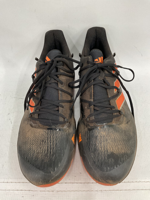 Vist Large View of Product Image Which is Used Adidas ADIZERO SPIKE BB/SB Cleats Black And Orange Senior 12