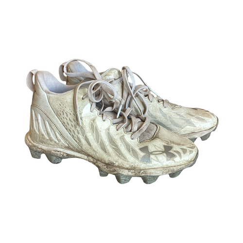 Vist Large View of Product Image Which is Used Under Armour BASEBALL CLEAT SIZE 4 BB/SB Cleats White Junior 04