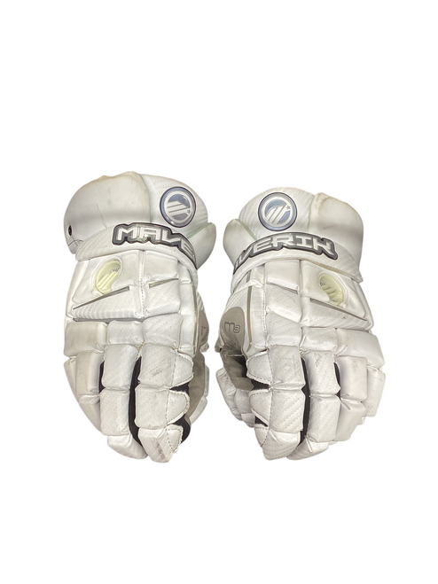 Vist Large View of Product Image Which is Used Maverik M3 Lacrosse Gloves Mens White Medium