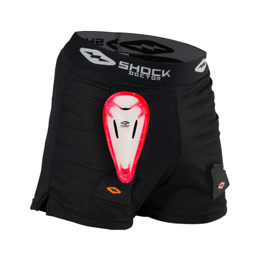 Vist Large View of Product Image Which is New Shock Doctor Loose Hockey Shorts with BioFlex Cup- Boys SM