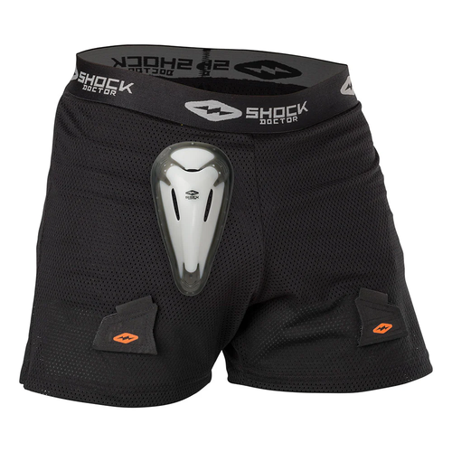 Vist Large View of Product Image Which is New Shock Doctor Loose Hockey Shorts with BioFlex Cup- Men's XL