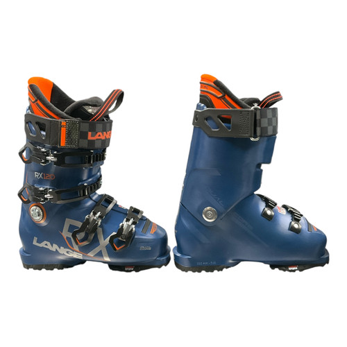 Vist Large View of Product Image Which is Used Lange RX 120 Boys DH Ski Boot Navy Blue 245 MP - M06.5 - W07.5