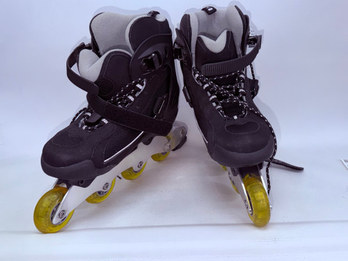 Vist Large View of Product Image Which is Used Ultra Wheels HYBRID Senior Roller Quad Skates Black Senior 11.5
