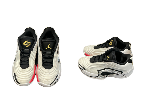 Vist Large View of Product Image Which is Used Jordan JORDAN LUKA Basketball Shoes Y White And Grey Junior 04.5