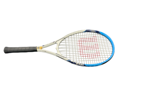 Vist Large View of Product Image Which is Used Wilson ESSENCE Adult Tennis Racquet Royal Blue 4 1/8"
