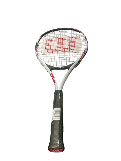 Vist Large View of Product Image Which is Used Wilson FUSION XL RACQUET Adult Tennis Racquet Black 4 3/8"