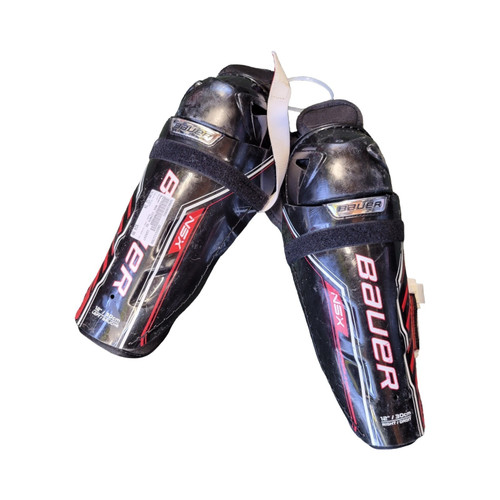Vist Large View of Product Image Which is Used Bauer NSX 12INCH SG Junior Shin Guards Black 12"