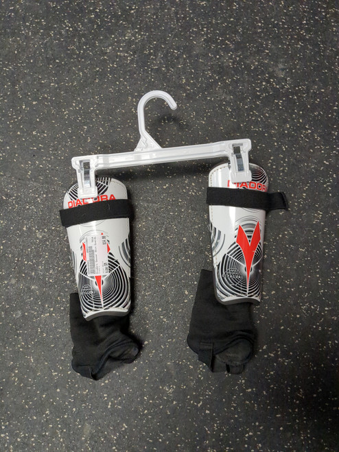 Vist Large View of Product Image Which is Used Diadora Soccer Shin Guards Junior White SM