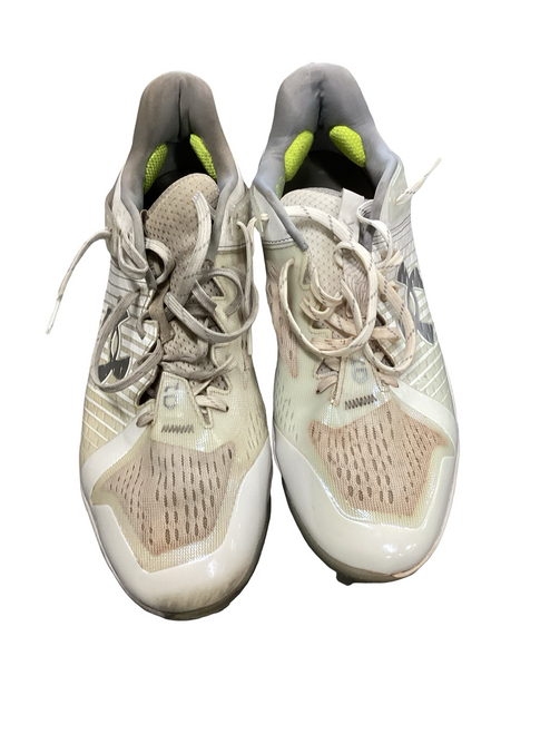 Vist Large View of Product Image Which is Used Under Armour CHARGED BB/SB Cleats White Senior 14