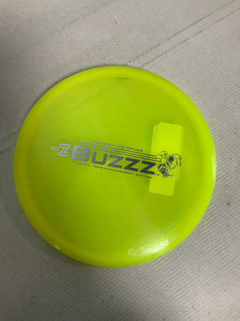Vist Large View of Product Image Which is Used Discraft BUZZZ ELITE Z Disc Golf Mid Range Yellow 177g