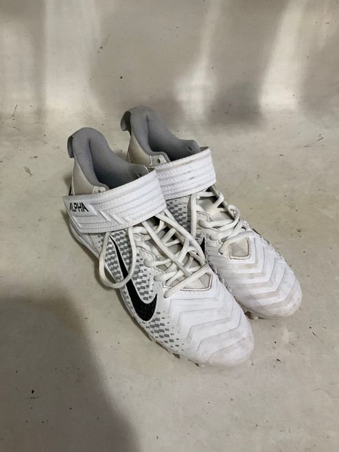 Vist Large View of Product Image Which is Used Nike ALPHA Adult FB Cleats White Senior 7.5