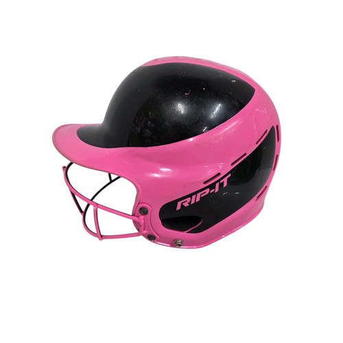 Vist Large View of Product Image Which is Used RIP-IT FP HELMET PNK/BLK Batting Helmet w/Mask Neon Pink M/L