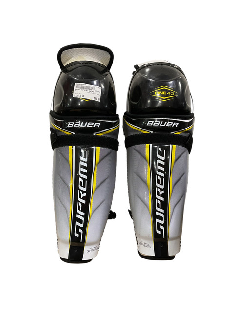 Vist Large View of Product Image Which is Used Bauer SUPREME ONE40 Senior Shin Guards Black 14"