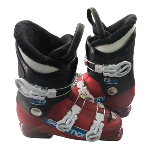 Vist Large View of Product Image Which is Used Salomon T3 Womens DH Ski Boot Red 285 MP - M10.5 - W11.5