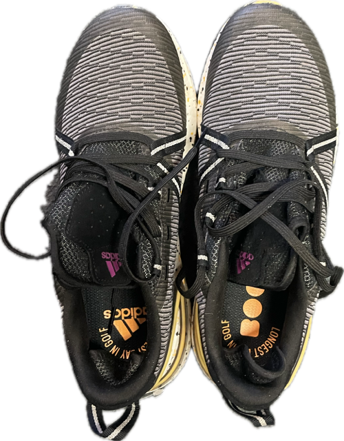 Vist Large View of Product Image Which is Used Adidas Mens Golf Shoes Black Senior 8.5