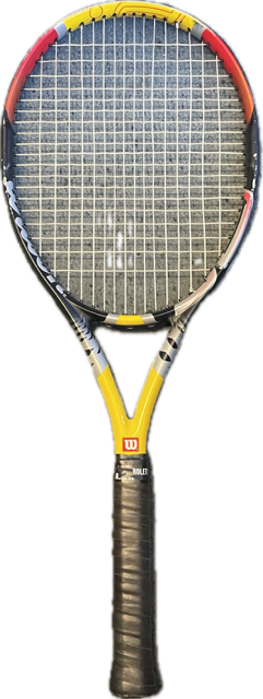 Vist Large View of Product Image Which is Used Wilson PS SURGE X Adult Tennis Racquet Yellow 4 3/8"