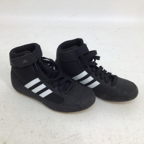 Vist Large View of Product Image Which is Used Adidas HVC 2 YTH 13 WRESTLING SHOES Wrestling Shoes Black Youth 13.0