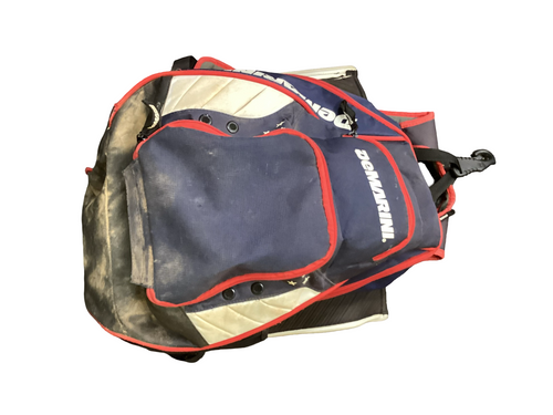 Vist Large View of Product Image Which is Used Demarini BAT BACKPACK USA BB/SB Player Backpack Navy Blue