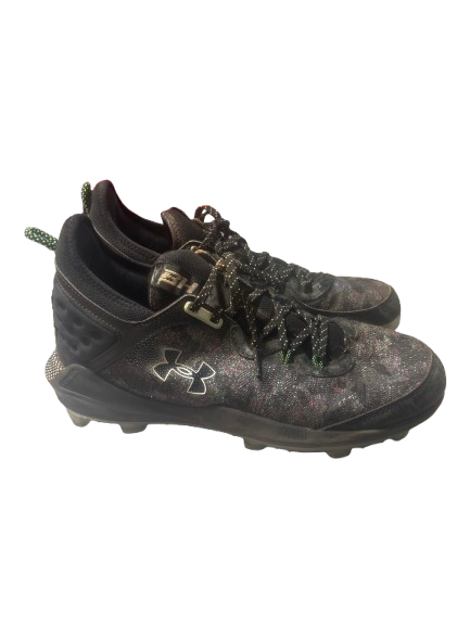 Vist Large View of Product Image Which is Used Under Armour BRYCE HARPER HOVR CLEATS SZ 11.5 BB/SB Cleats Black Senior 11.5
