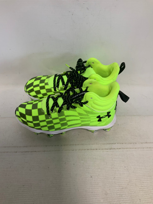 Vist Large View of Product Image Which is Used Under Armour SPOTLIGHT FRANCHISE 3 Jr FB Cleats Neon Green Junior 02