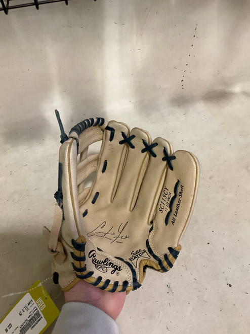 Vist Large View of Product Image Which is Used Rawlings SC115CY BB/SB Glove RH Throw Tan 11 1/2"