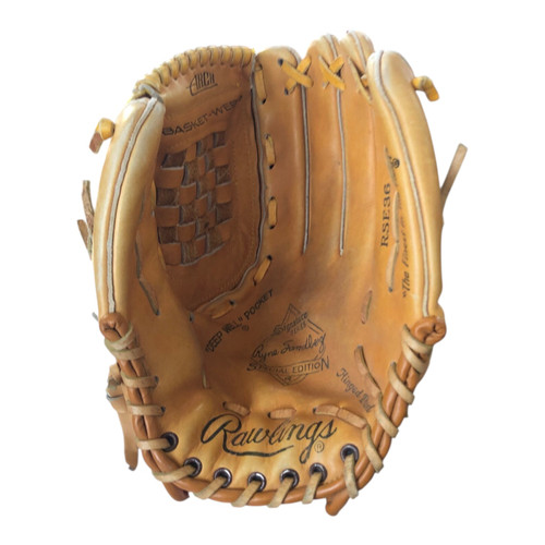 Vist Large View of Product Image Which is Used Rawlings RSE36 BB/SB Glove RH Throw Tan 11"