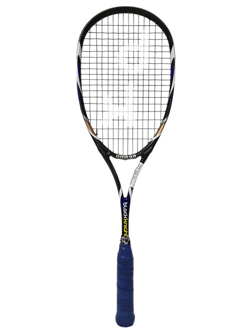 Vist Large View of Product Image Which is Used Black Knight Omega Squash Racquet