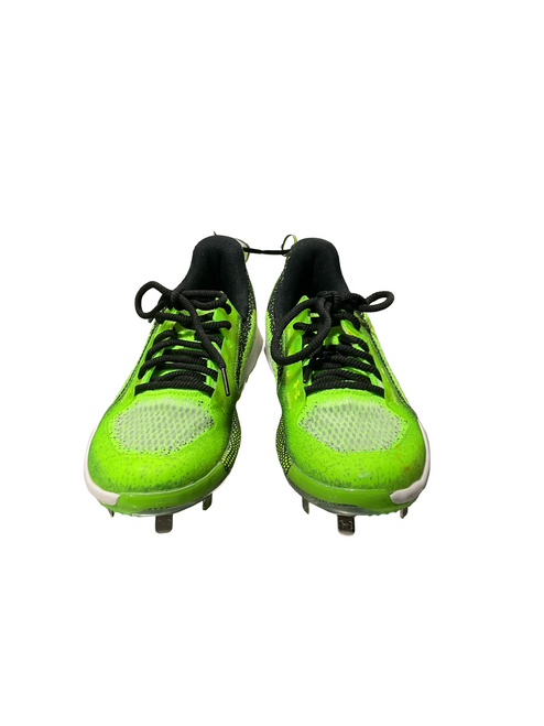 Vist Large View of Product Image Which is Used Under Armour HOVR METAL CLEATS BB/SB Cleats Green Senior 6.5