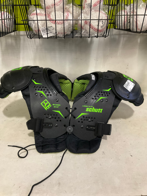 Vist Large View of Product Image Which is Used Schutt Y FLEX FB Shoulder Pads Black LG