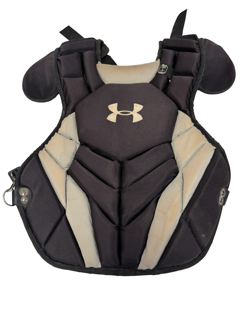 Vist Large View of Product Image Which is Used Under Armour Victory Series UACPCC4-JRVS Jr Baseball NOCSAE Catchers Chest Protector Black
