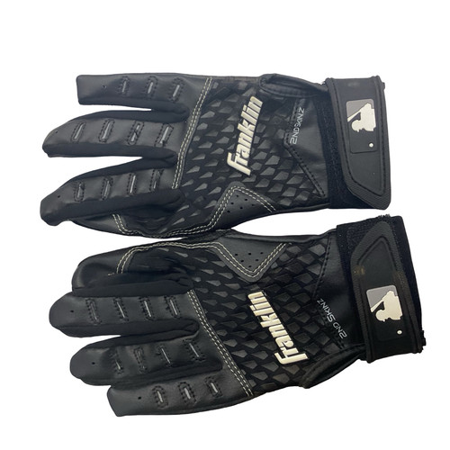 Vist Large View of Product Image Which is Used Franklin BB/SB Batting Gloves Black SM