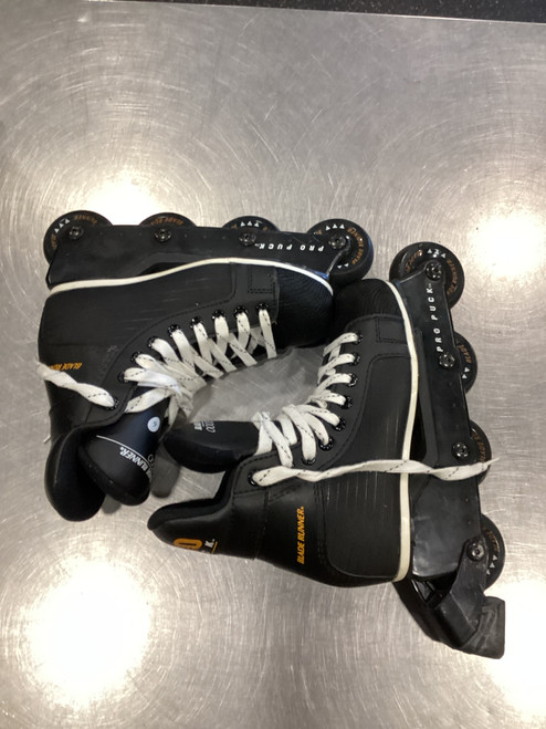 Vist Large View of Product Image Which is Used Bladerunner PRO PUCK Roller Hockey Skates Black Youth 06.0