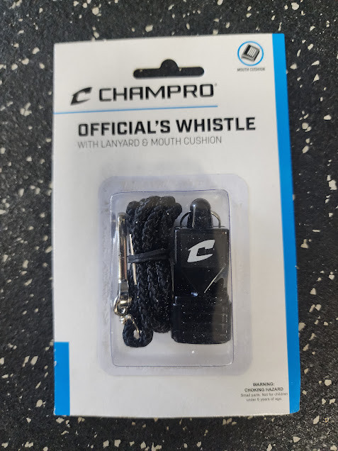 Vist Large View of Product Image Which is New Officials Whistle W/ Laynard + Mouth Cushion